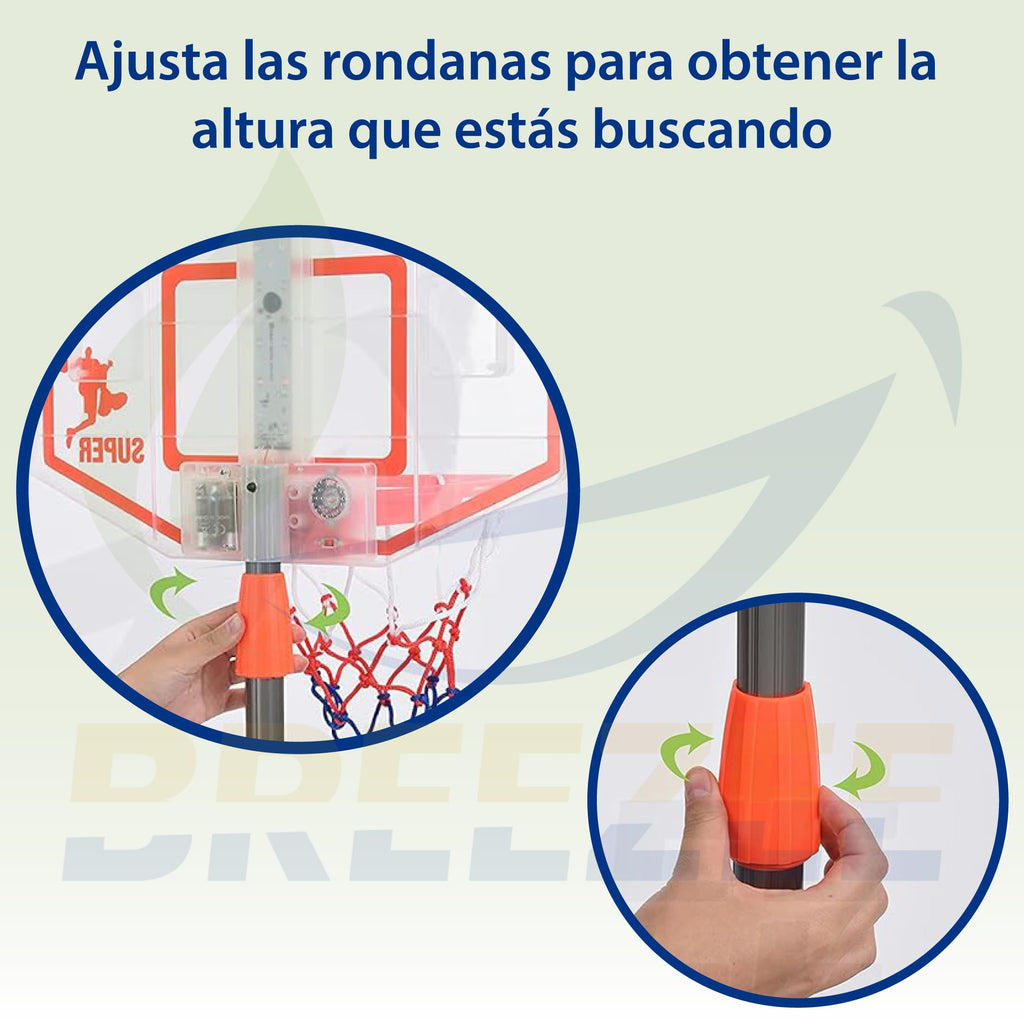 Altura ajustable por tramos de la canasta de basquetbol
