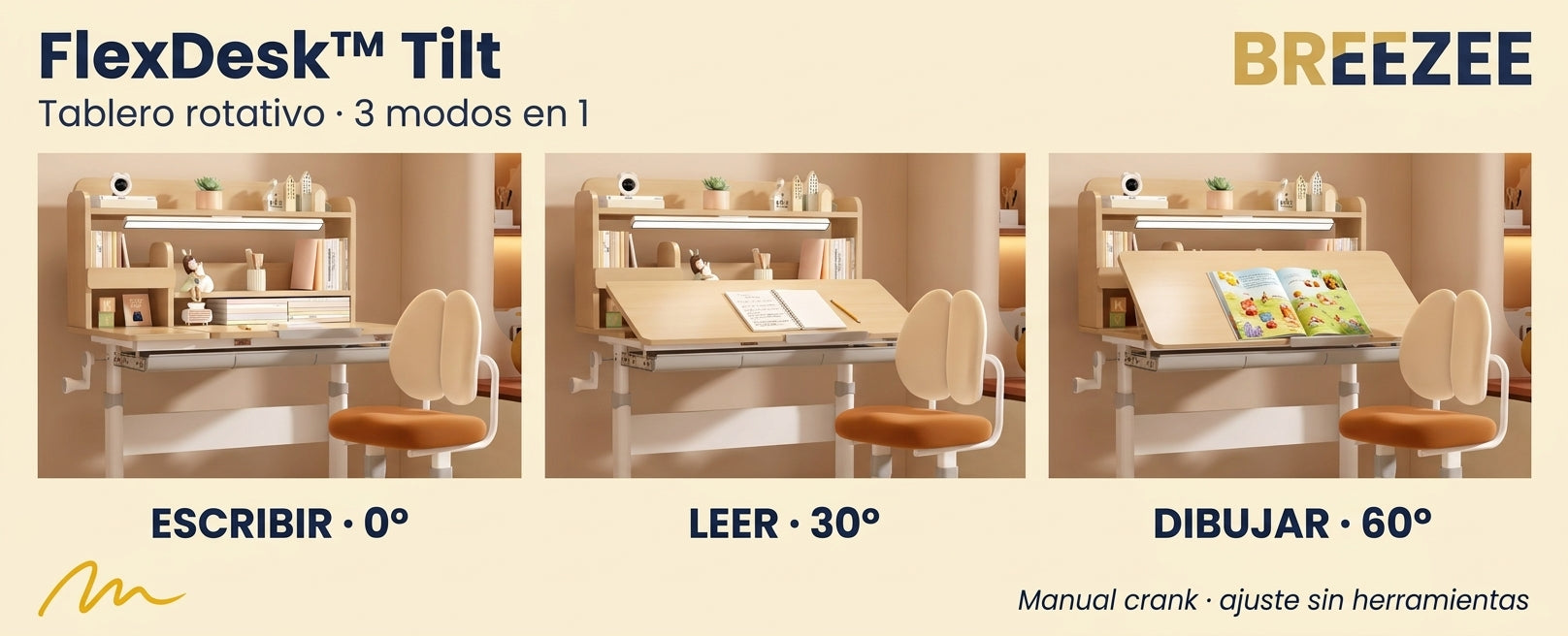 Banner tablero inclinable FlexDesk 3 modos