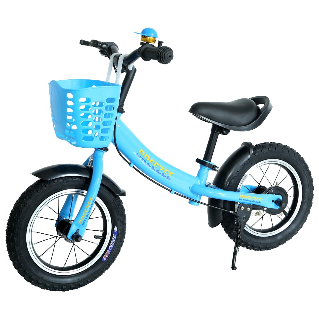 Bicicleta de balance BREEZEE 12 pulgadas azul con canasta, campana y freno de mano