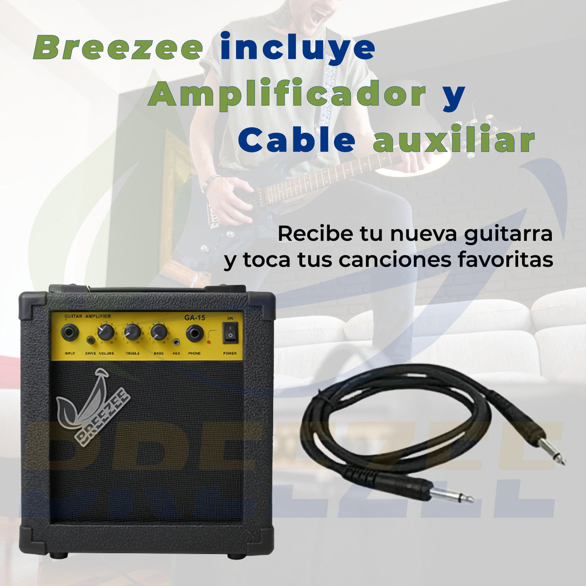 BREEZEE GUITARELECT39-NEGRO