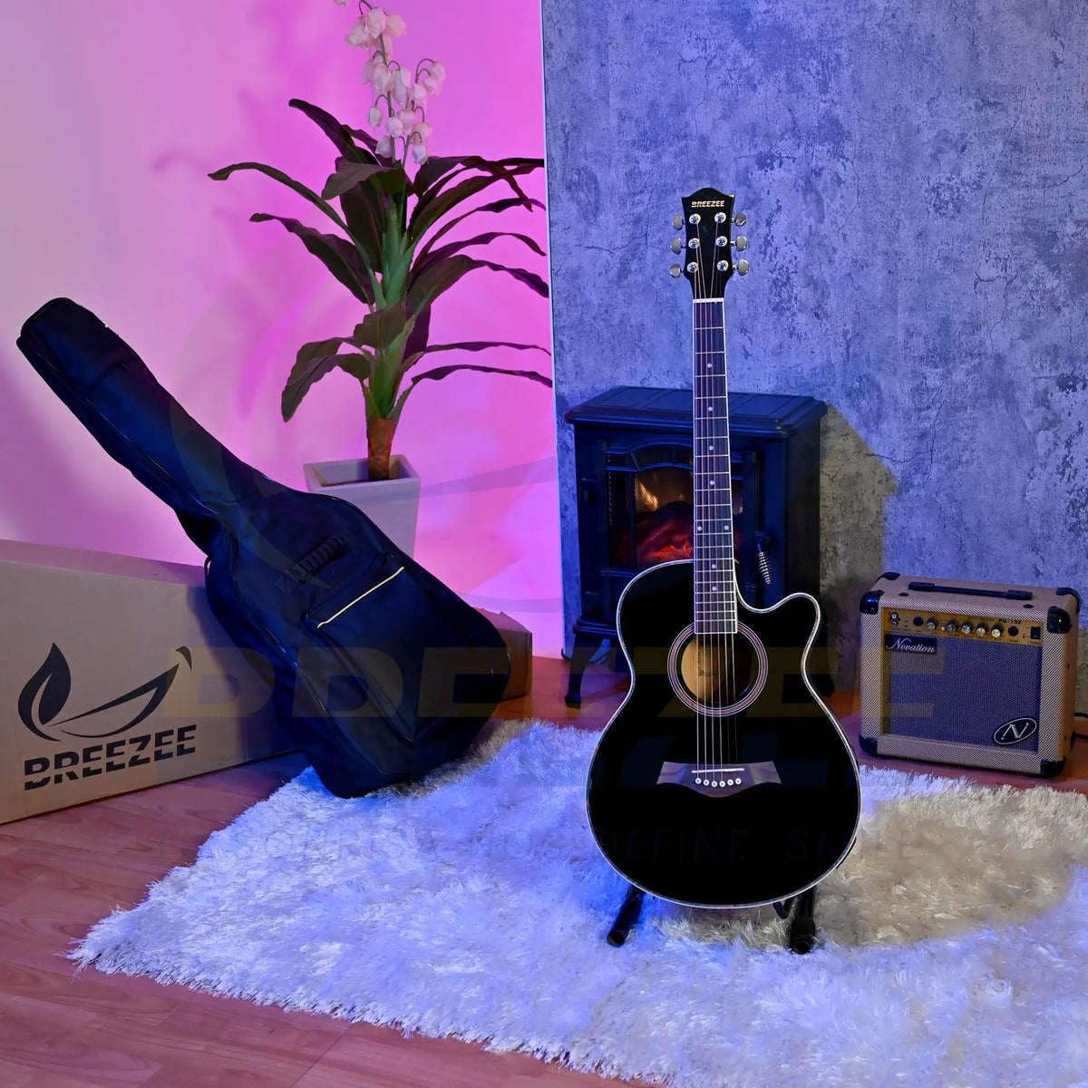BREEZEE GUITARELECACUS40-NEGRO