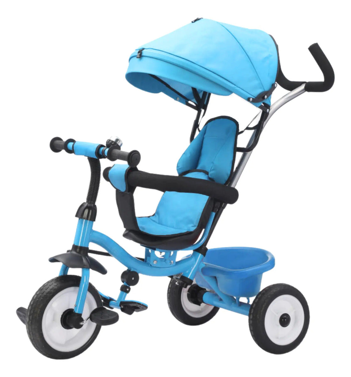 Triciclo 4 En 1 Fácil Bici Infantil Canasta Carreola Acceso Multicolor — BREEZEE