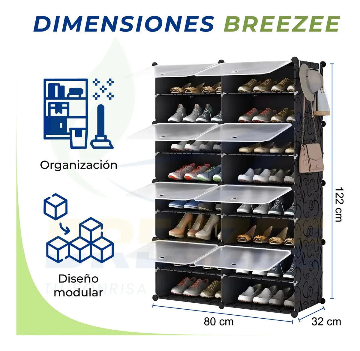BREEZEE ZAPATERAMUEB-NEGRO