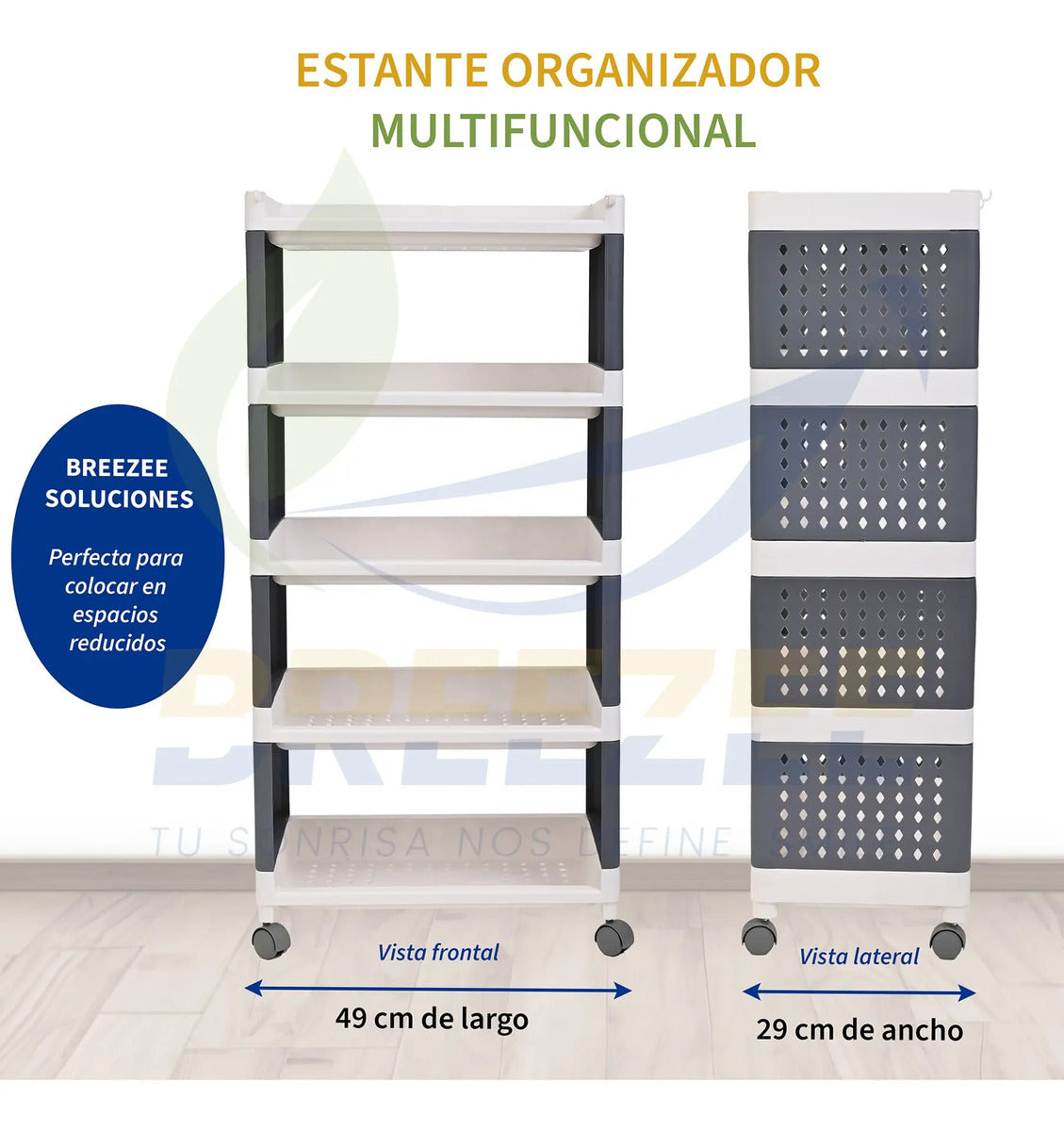 BREEZEE ANAQUELPLEG5PLAST-BLANCGRIS