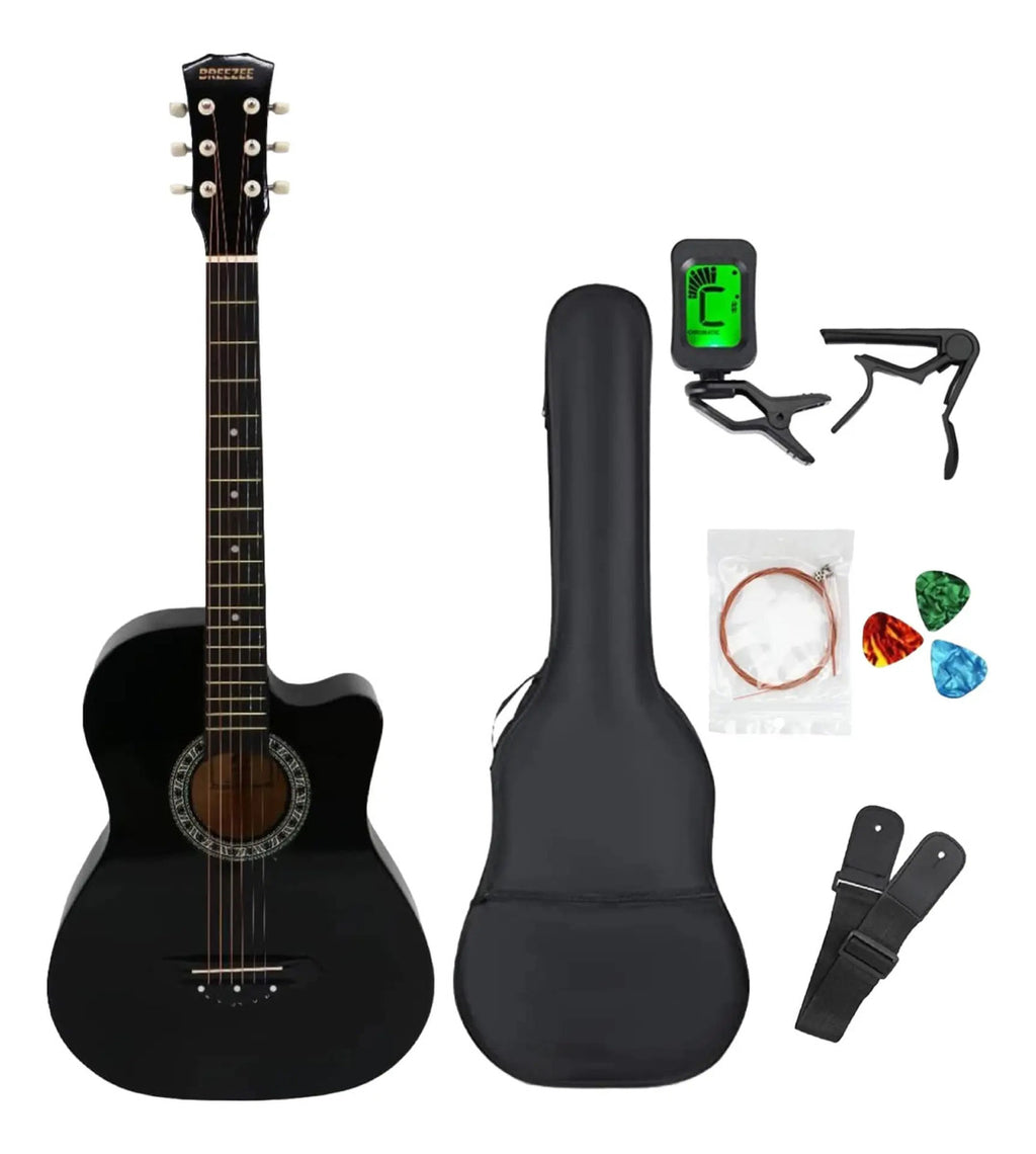Guitarra Electroacustica 38 Madera Tilo Incluye Accesorios Color Madera Clara Material Del Diapasón Abs Orientación De La Mano Diestro — BREEZEE