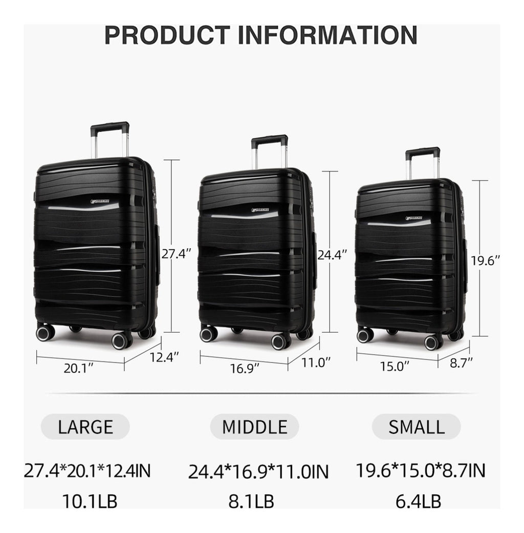 BREEZEE SETMALETEXP2028-NEGRO
