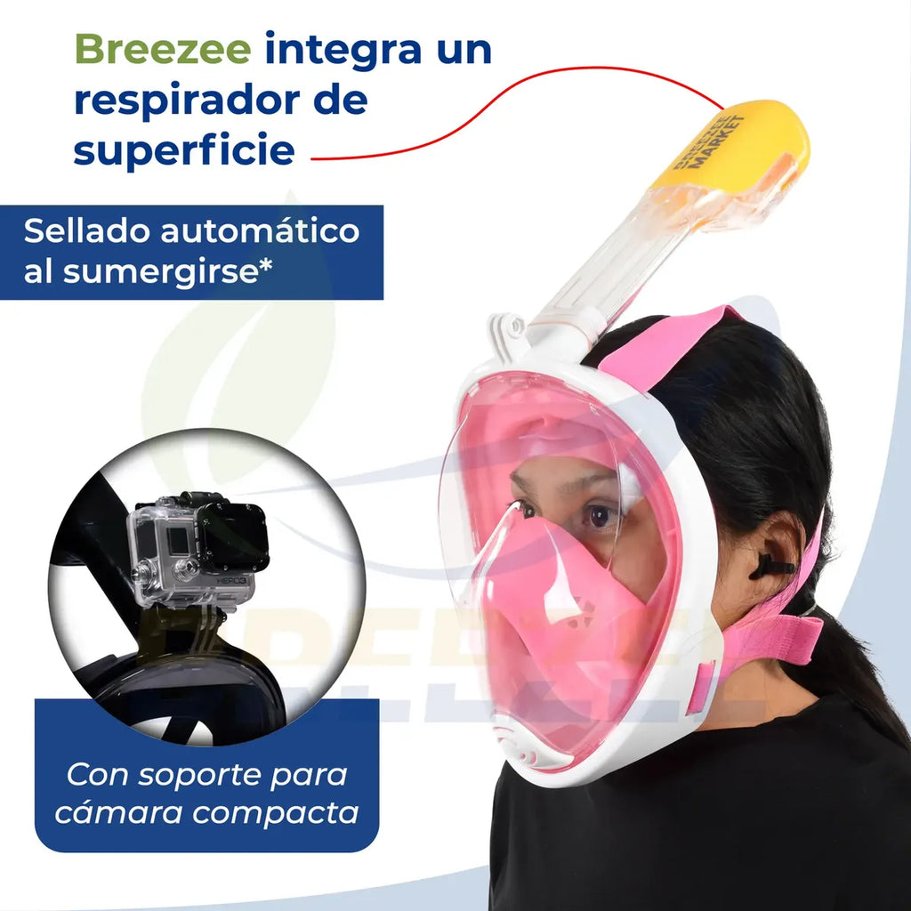 BREEZEE SNORKELMASK-NEGROLXL