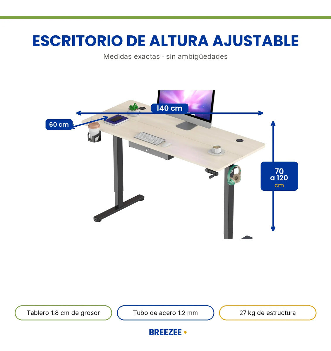 BREEZEE ESCRITAJUSTABLE-NOGAL