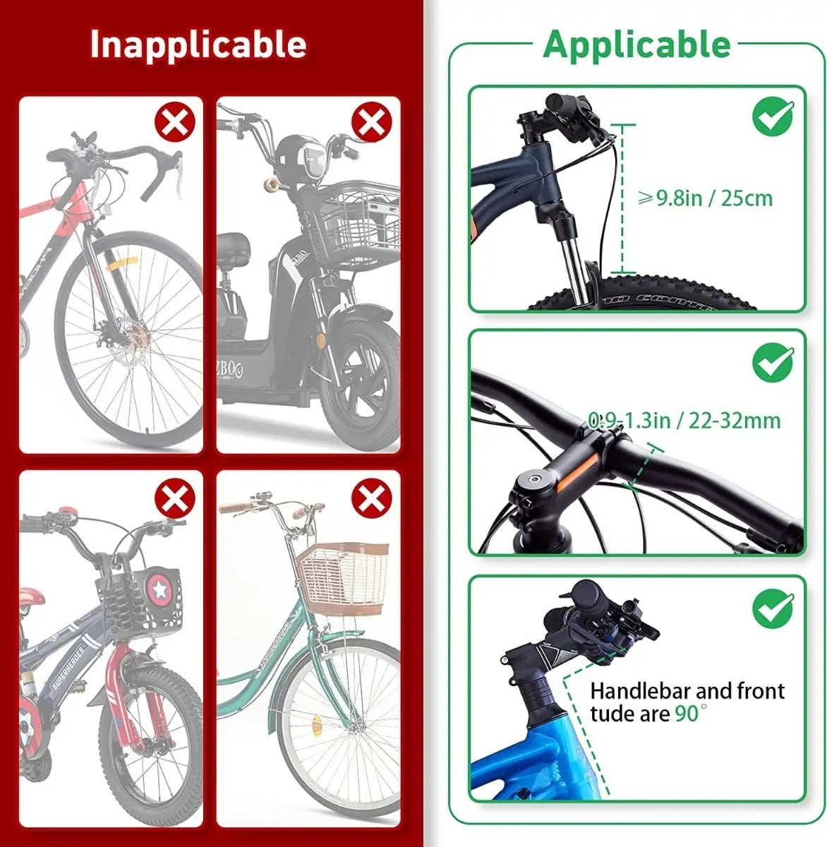 Bicicletas compatibles y no compatibles con la canasta