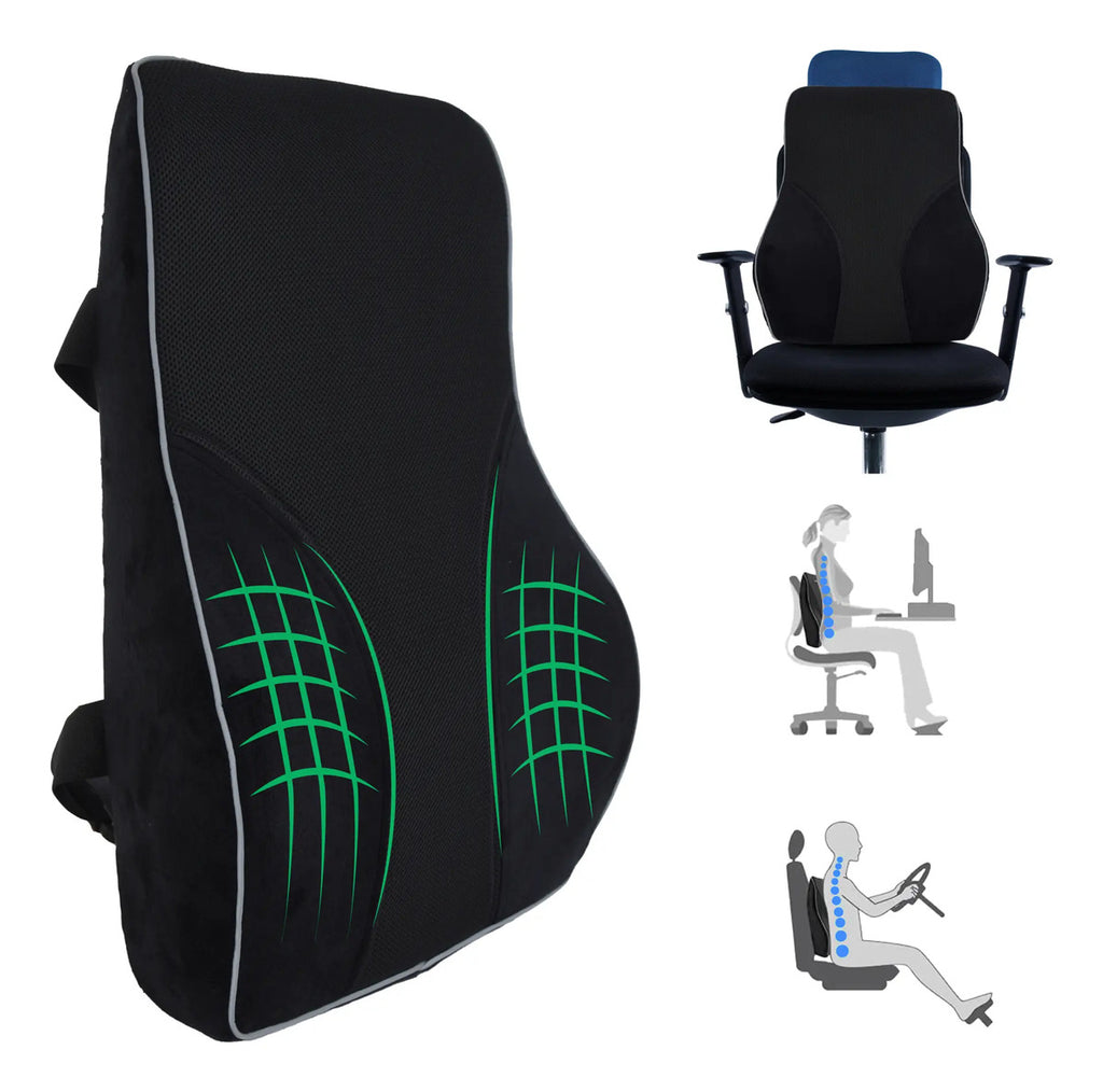 Cojín Lumbar de Espuma Transpirable para Asiento y Respaldo — BREEZEE