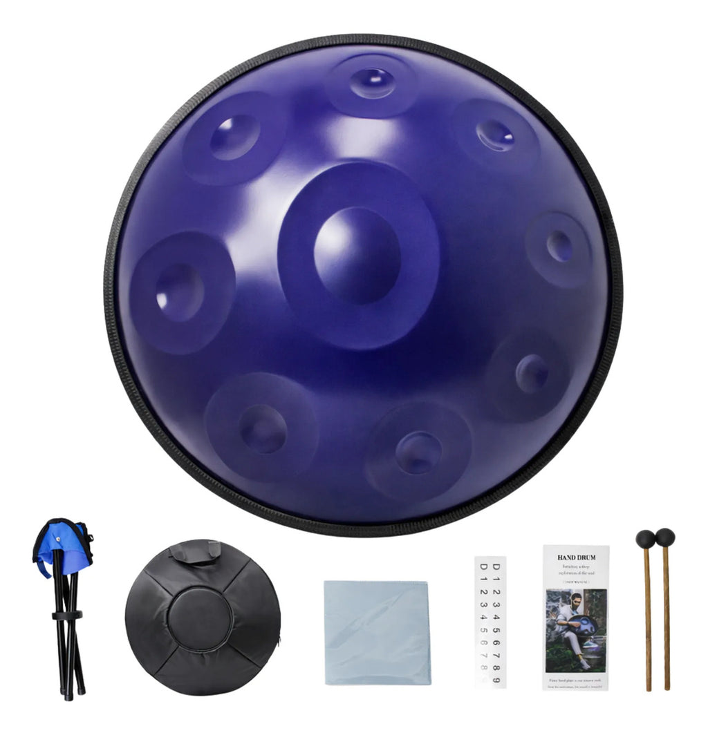 Tambor Melodico Handpan En Re 9 Notas Hang Drum Relajacion Azul — BREEZEE