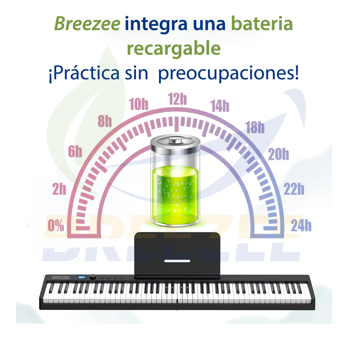 BREEZEE TECLADOPLEGA88-BLANCO