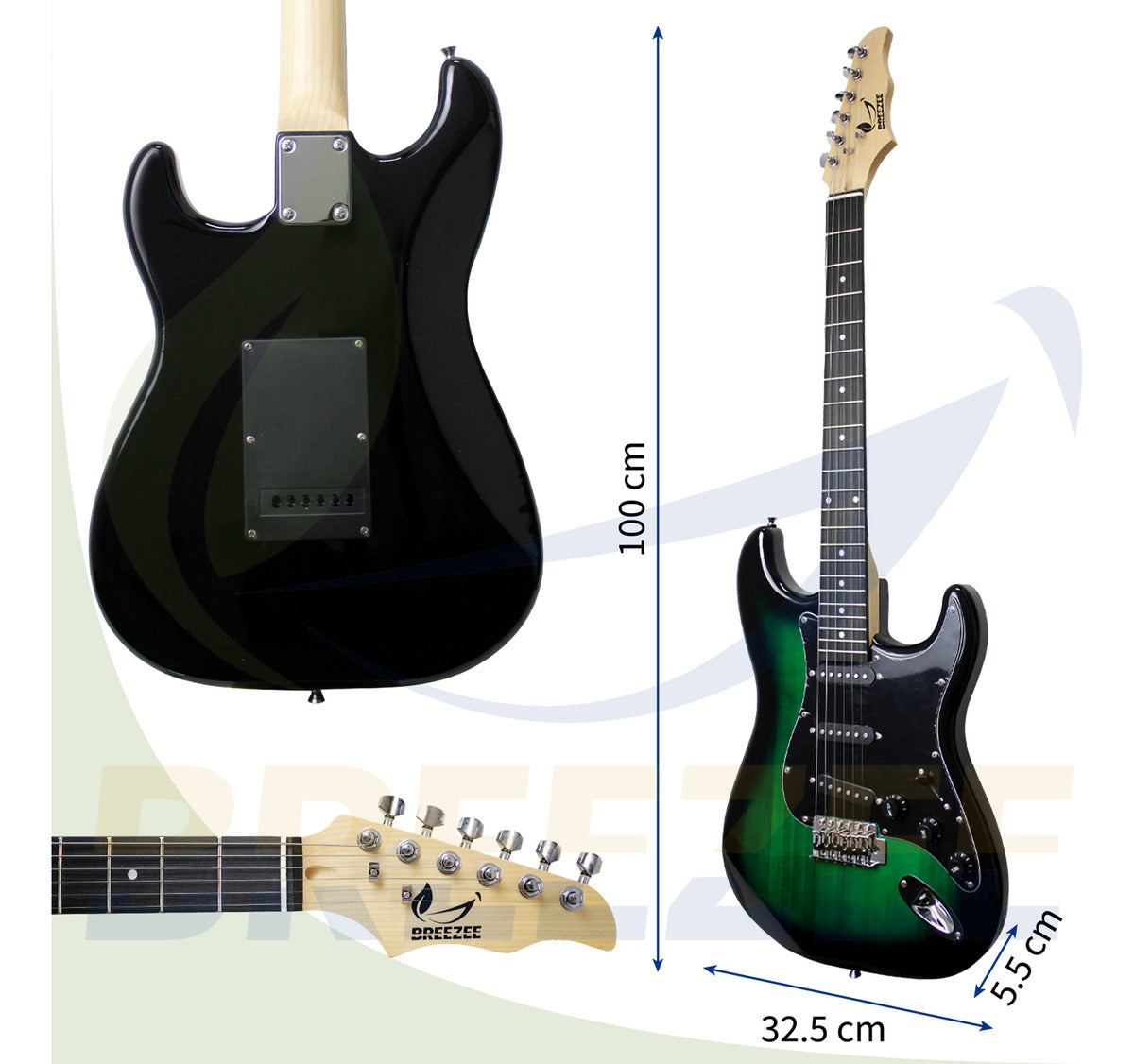 BREEZEE GUITARELECT39-NEGRO