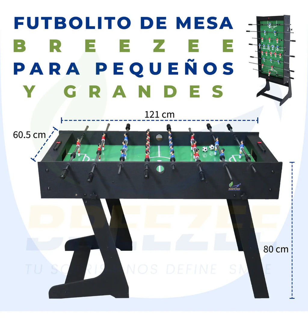 Futbolito Breezee con marcador de goles integrado y mangos ergonomicos negros