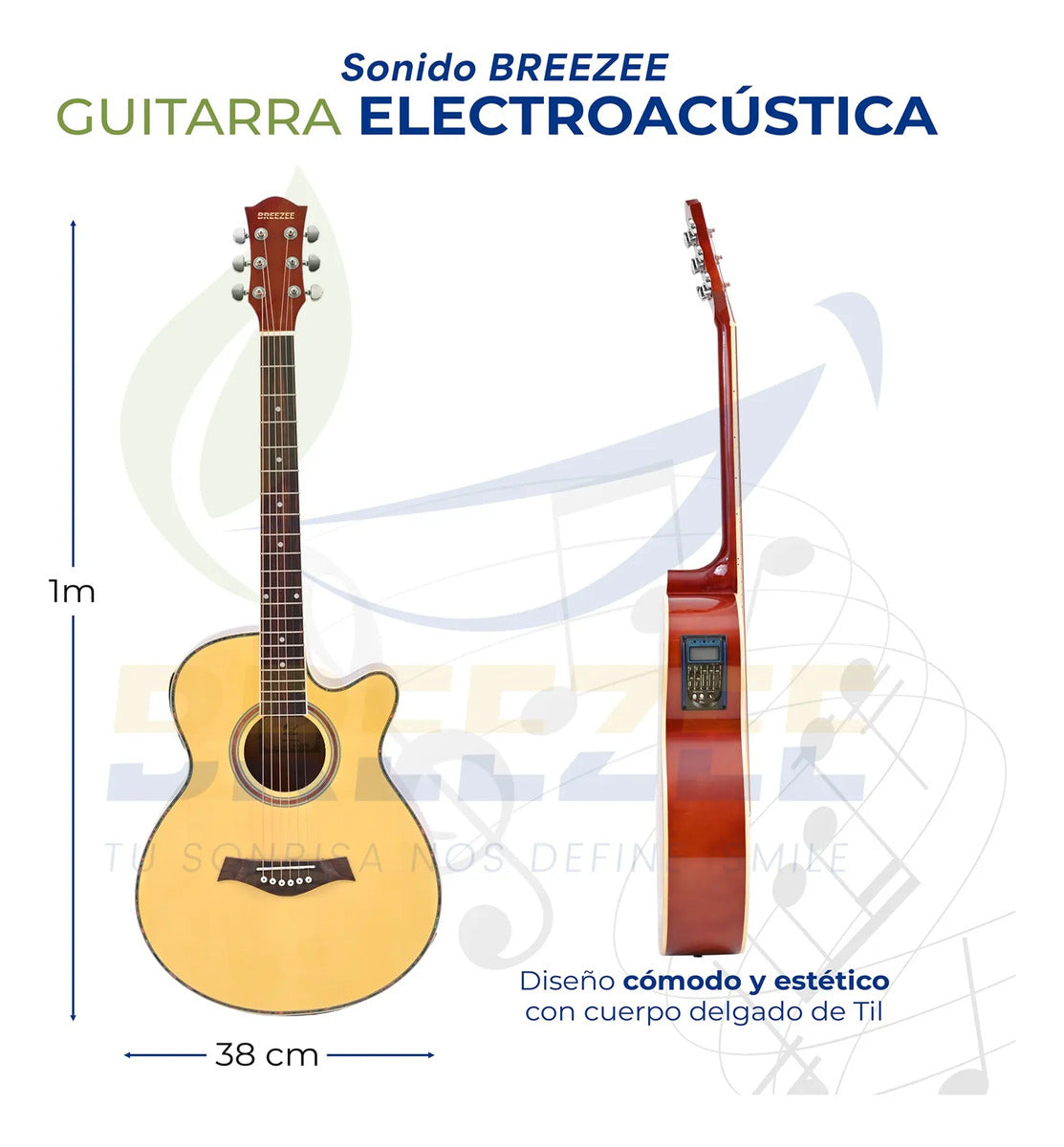 BREEZEE GUITARELECACUS40-NEGRO