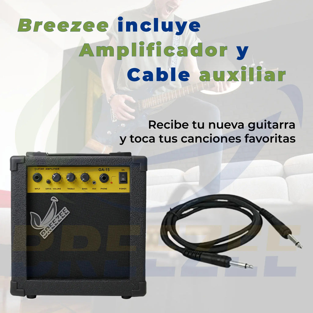 BREEZEE GUITARELECT39-NEGRO
