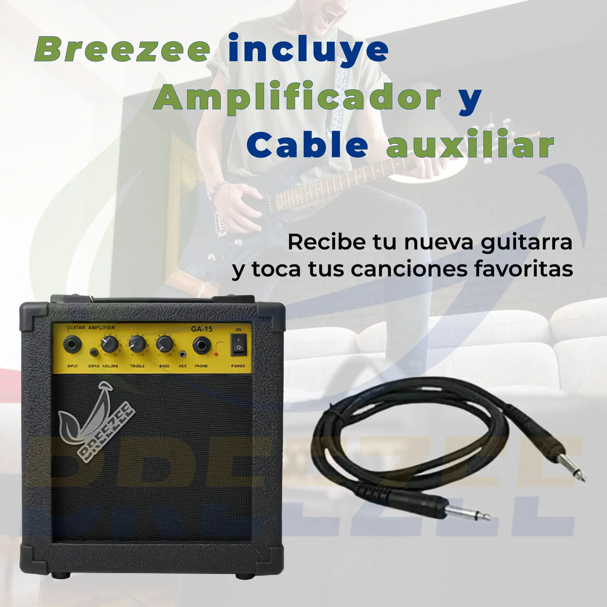 BREEZEE GUITARELECT39-NEGRO