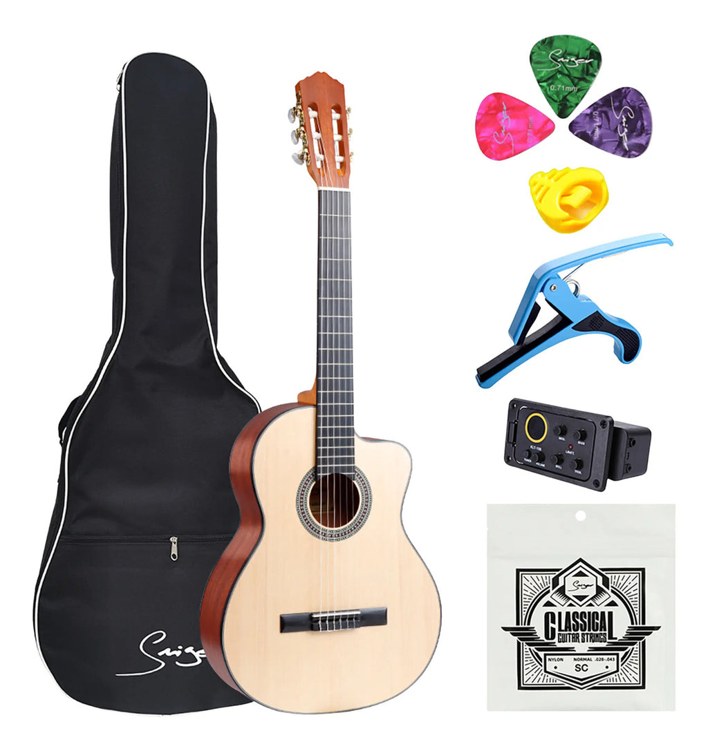 Guitarra Electroacústica de Abeto y Caoba con Accesorios — BREEZEE