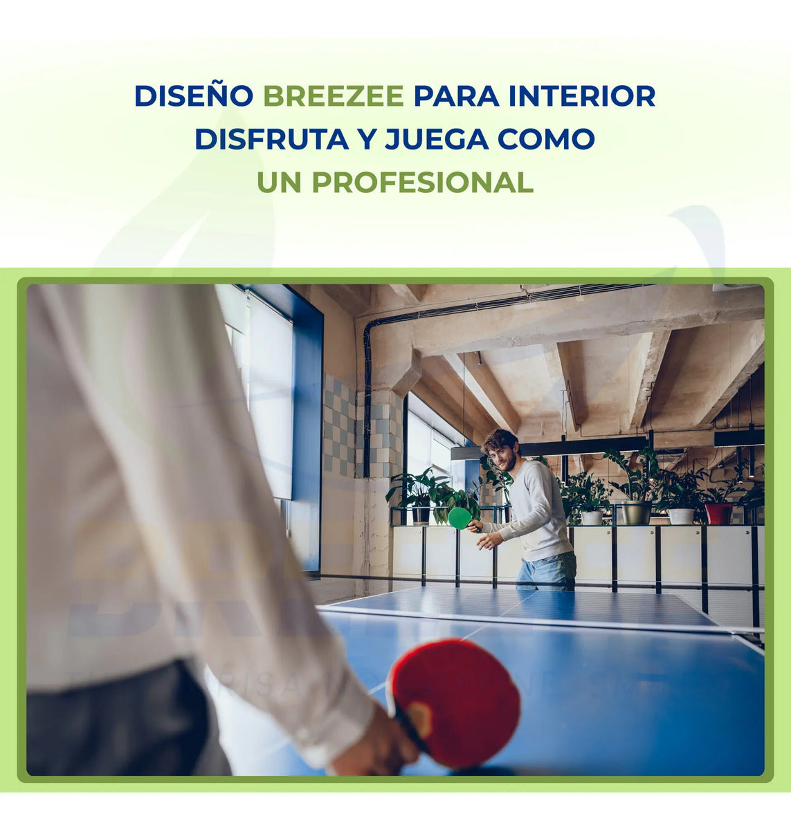 Superficie con acabado UV de la mesa de ping pong profesional Breezee