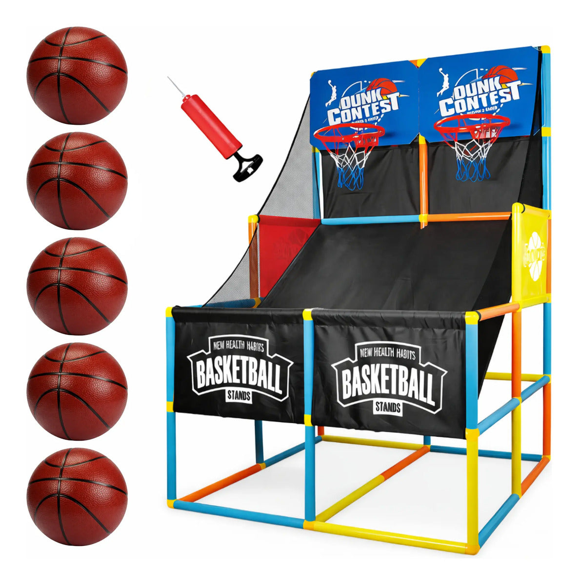 Juego Arcade de Básquetbol con Doble Canasta y Accesorios — BREEZEE