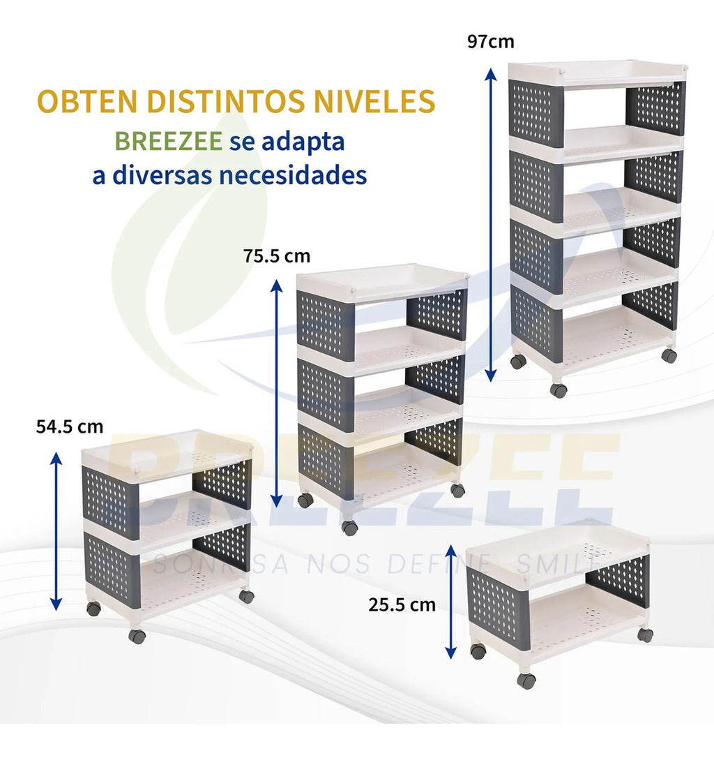 BREEZEE ANAQUELPLEG5PLAST-BLANCGRIS
