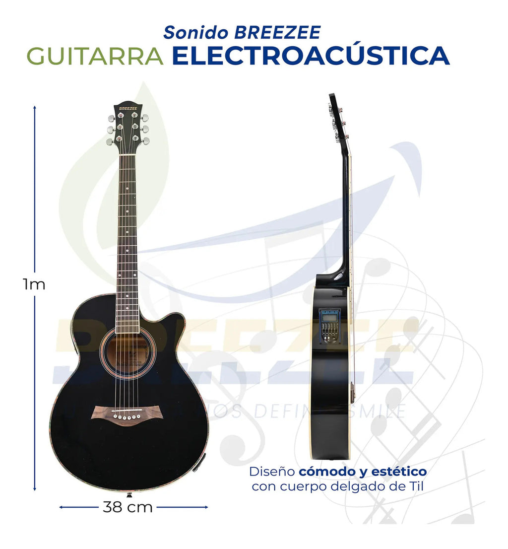 BREEZEE GUITARELECACUS40-NEGRO