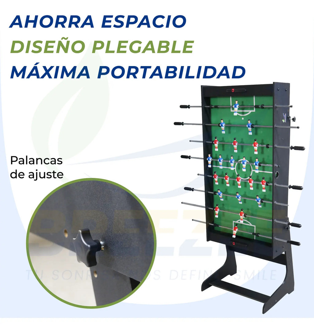 Medidas del futbolito de mesa Breezee de 122 x 60.5 x 80.8 centimetros