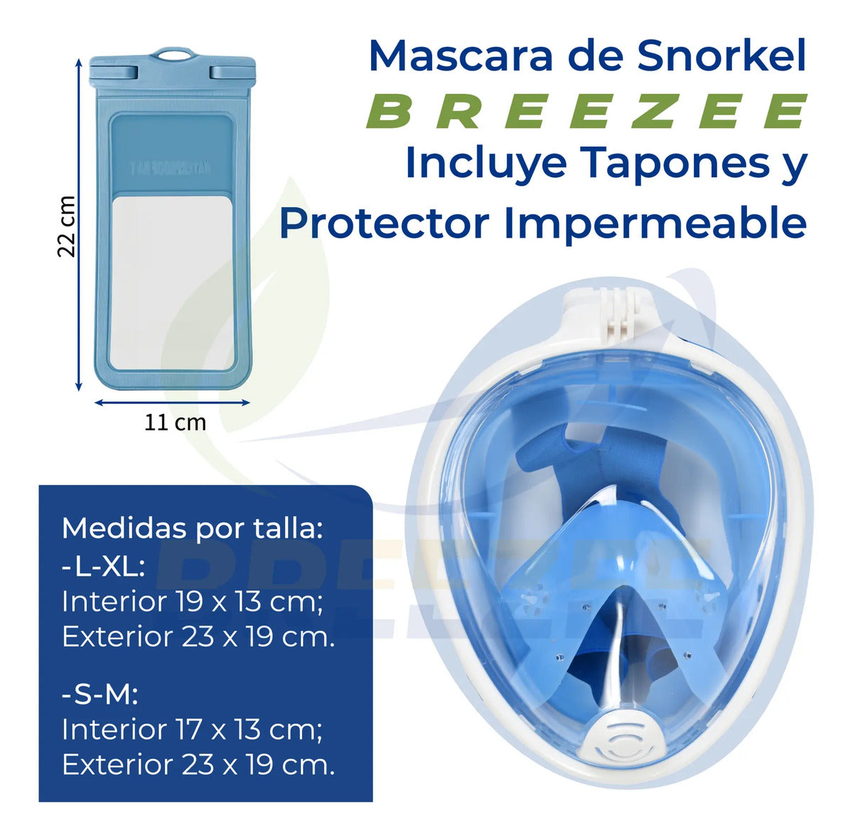 BREEZEE SNORKELMASK-NEGROLXL