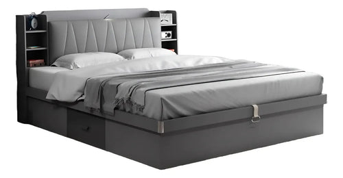 Base de Cama King Size con Cabecera y Organizadores — BREEZEE