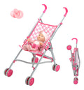 BREEZEE Carriola de juguete paraguas para muñeca bebé Nenuco niñas rosa