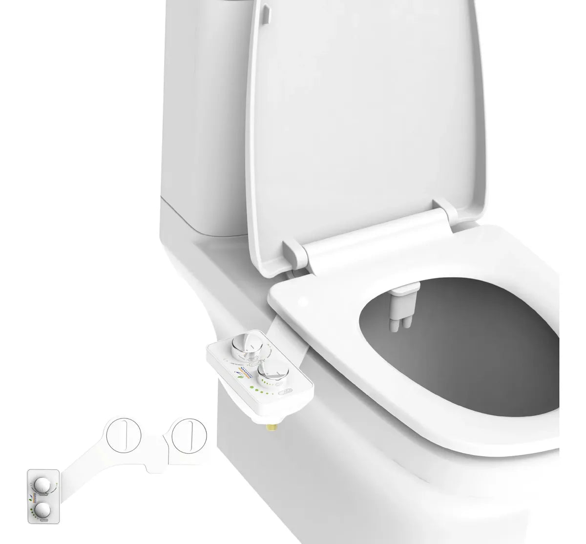 Bidé Fijo con Doble Aspersor, Fácil Instalación — BREEZEE