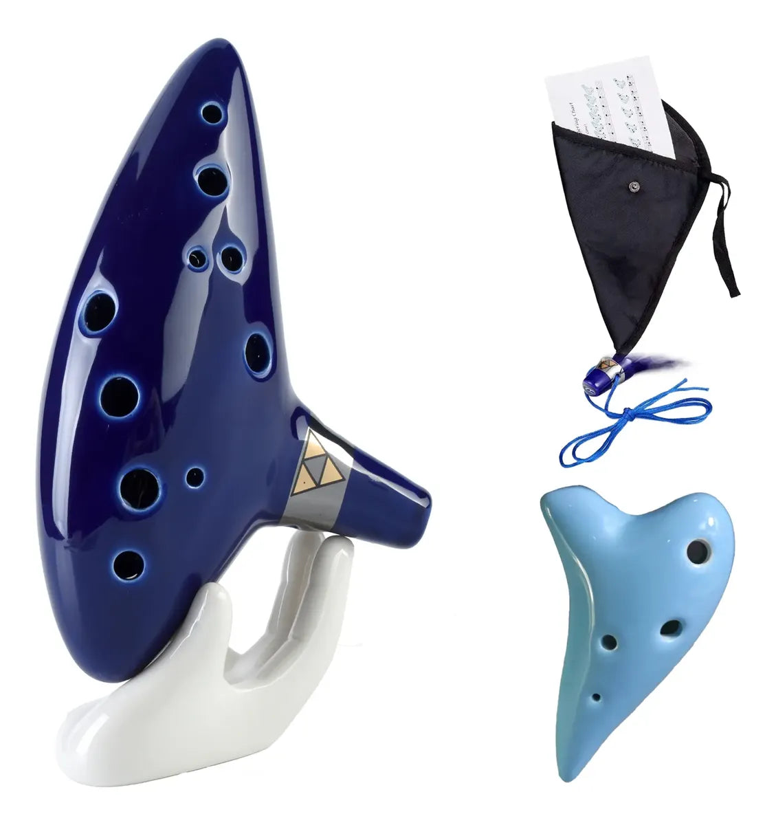 Ocarina de Cerámica 12 Agujeros Estilo Zelda con Funda — BREEZEE