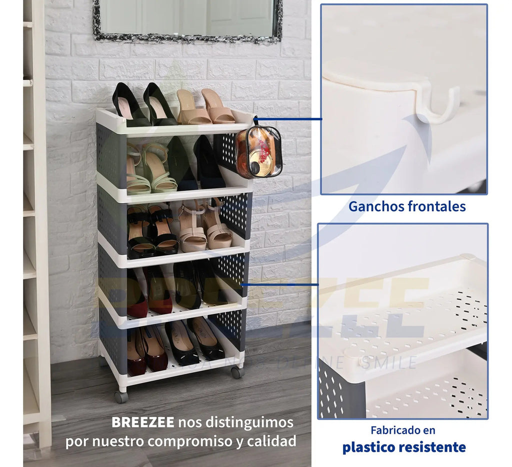 BREEZEE ANAQUELPLEG5PLAST-BLANCGRIS