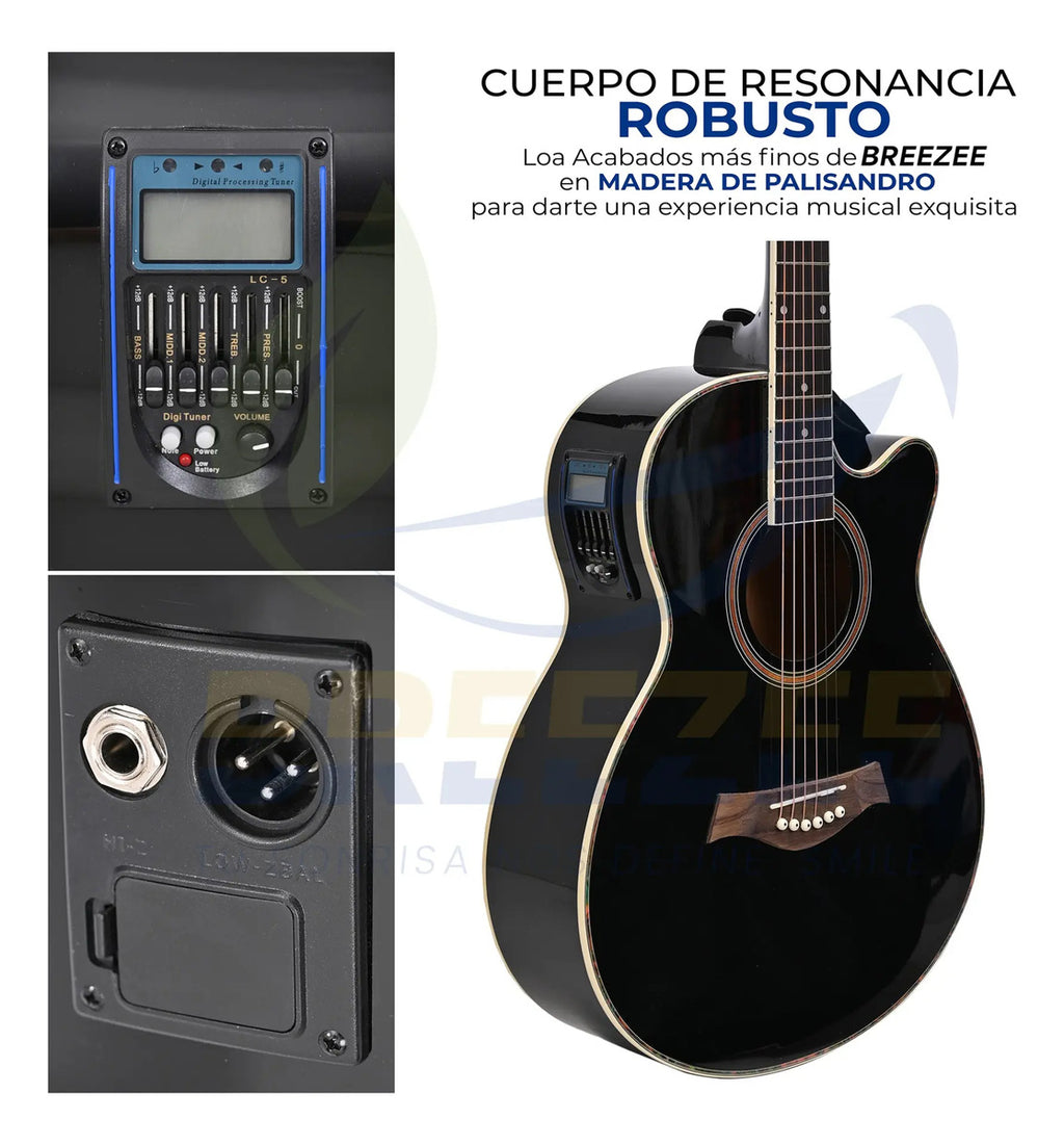 BREEZEE GUITARELECACUS40-NEGRO
