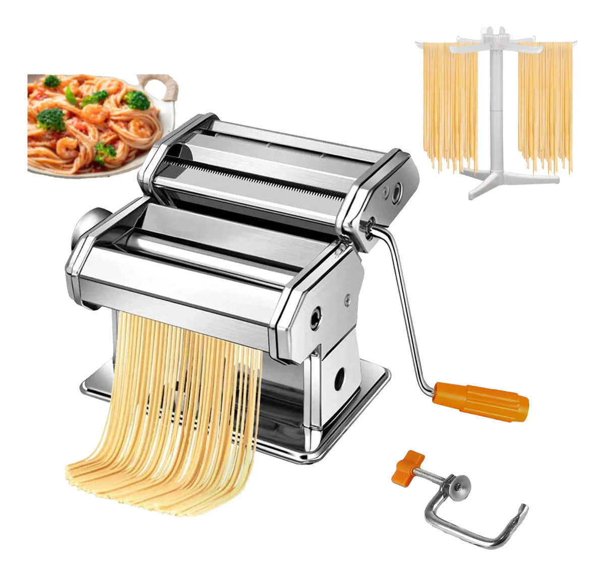 Máquina para pasta de acero inoxidable BREEZEE con secador de masa y abrazadera de fijación incluidos