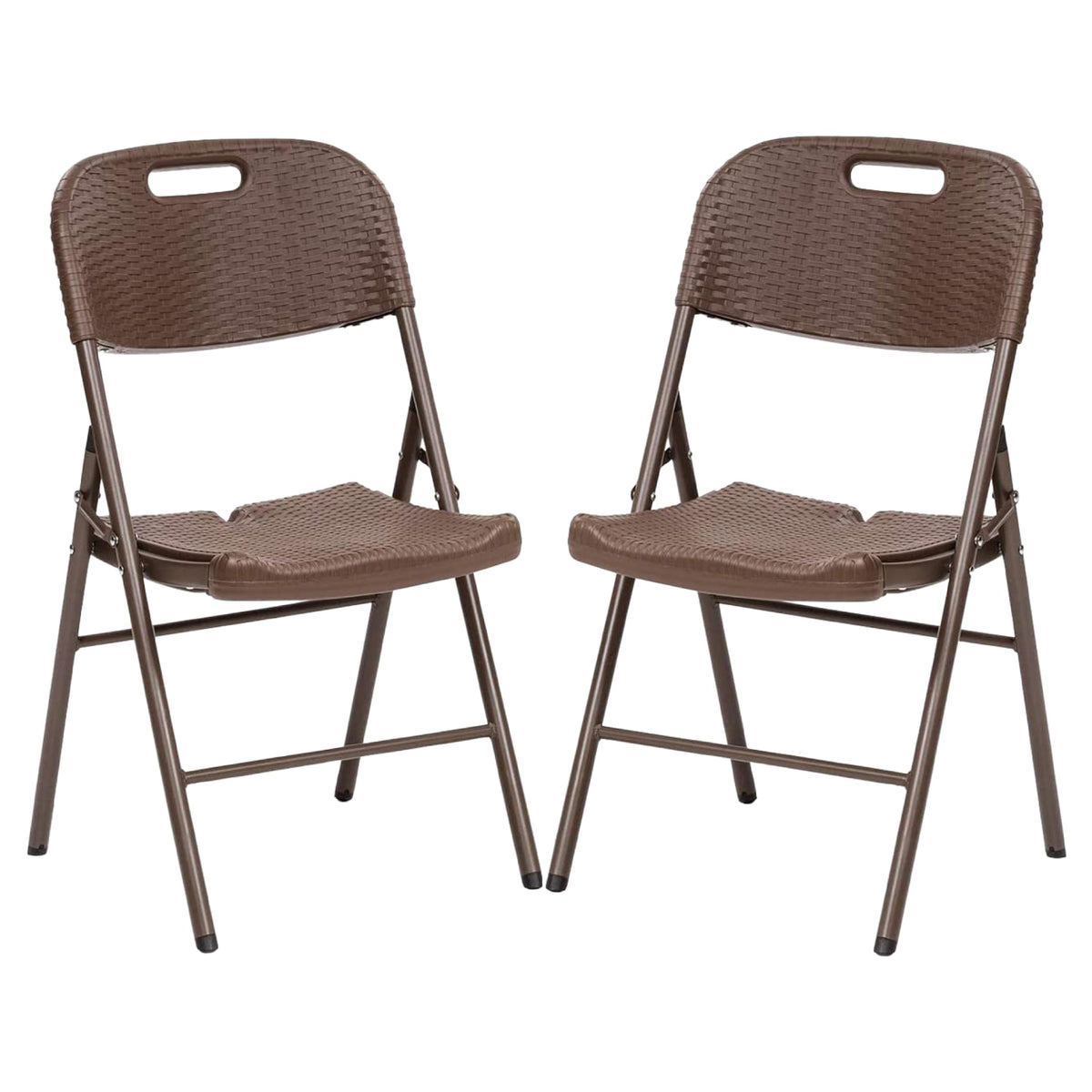BREEZEE Set de 2 sillas plegables tipo rattan café