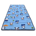 Tapete para siesta extra acolchado estampado panda azul, frente, extendido