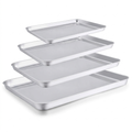 Set de 4 charolas de aluminio para hornear BREEZEE anidables vista frontal