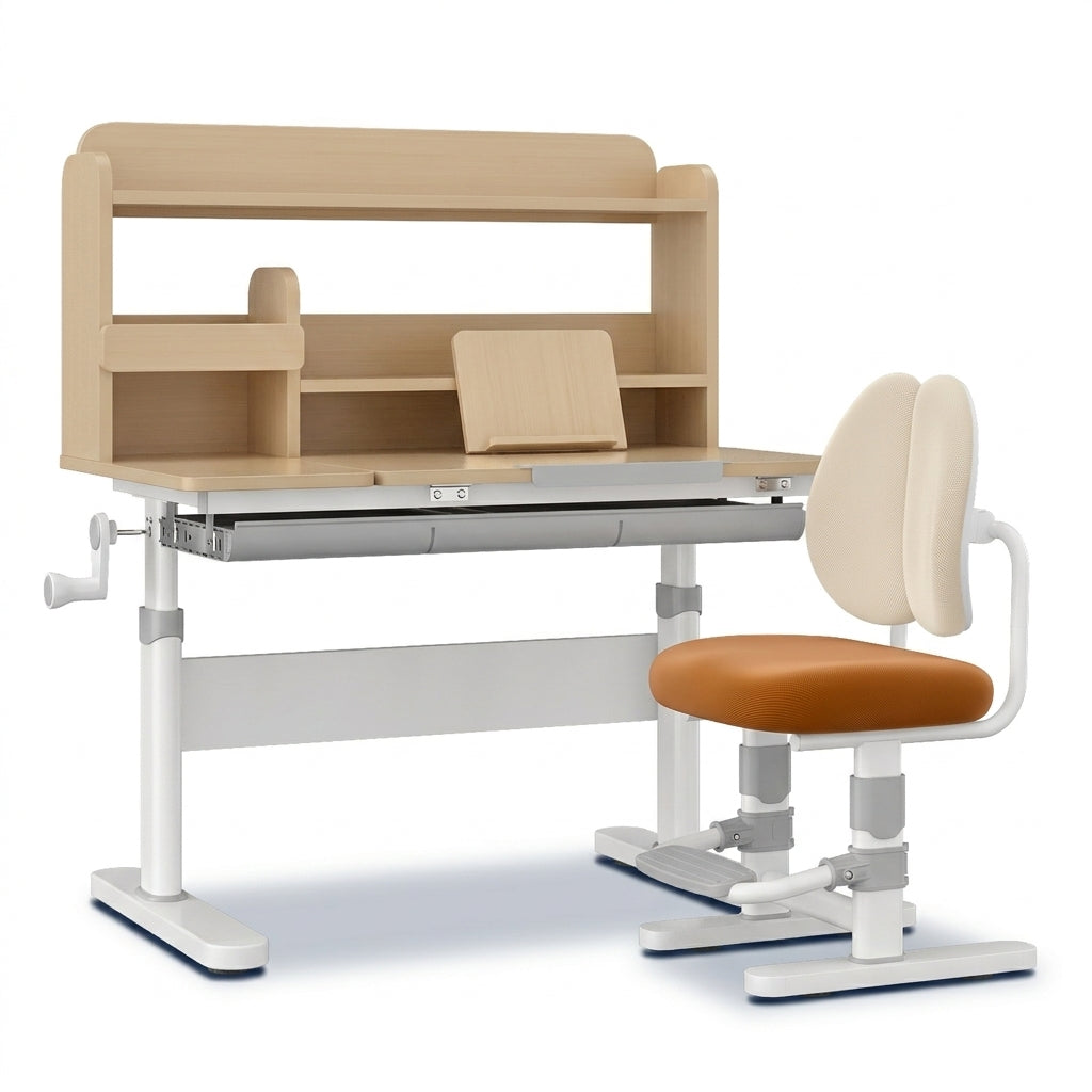 BREEZEE Set Pupitre Pro escritorio infantil ajustable con silla ergonómica