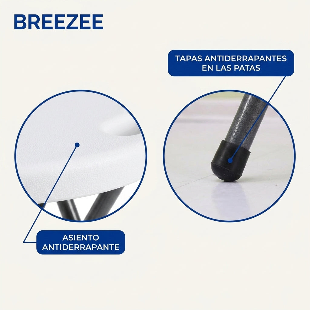Asiento y patas antiderrapantes del banco BREEZEE