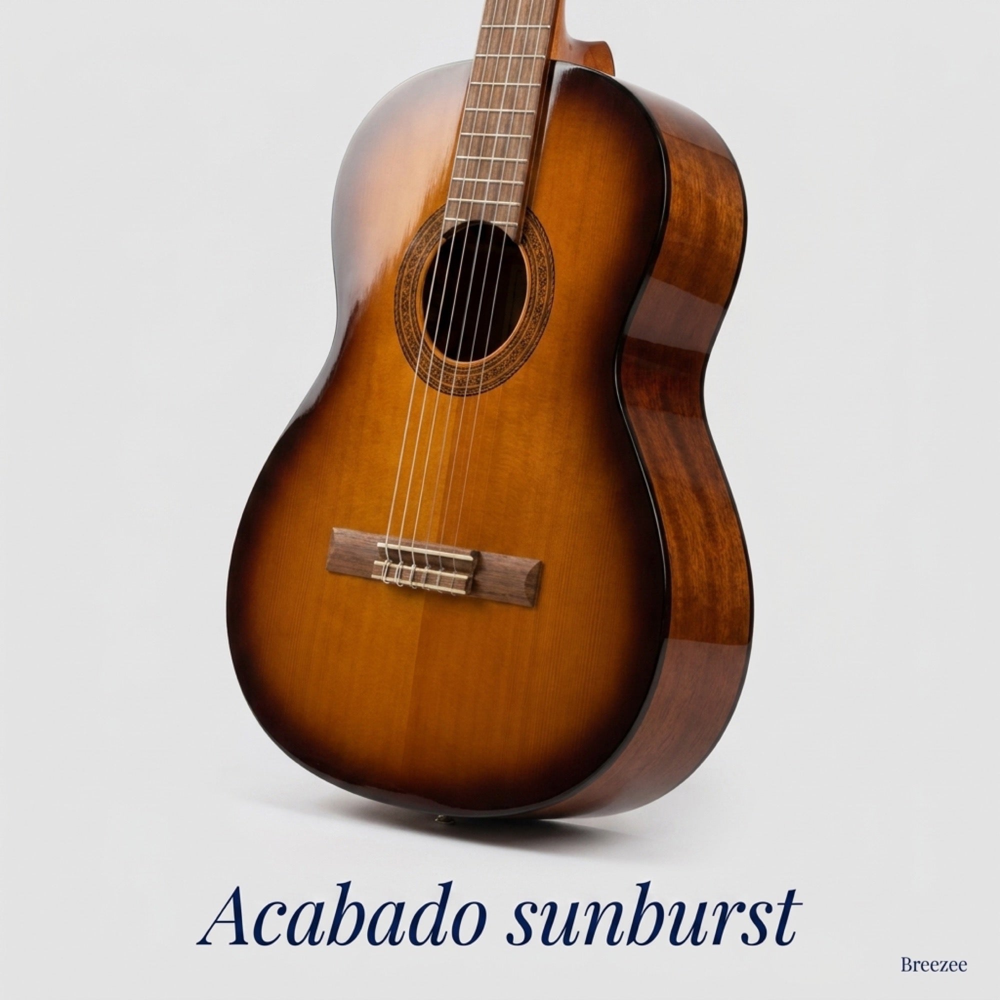 Acabado sunburst de la guitarra clasica de madera