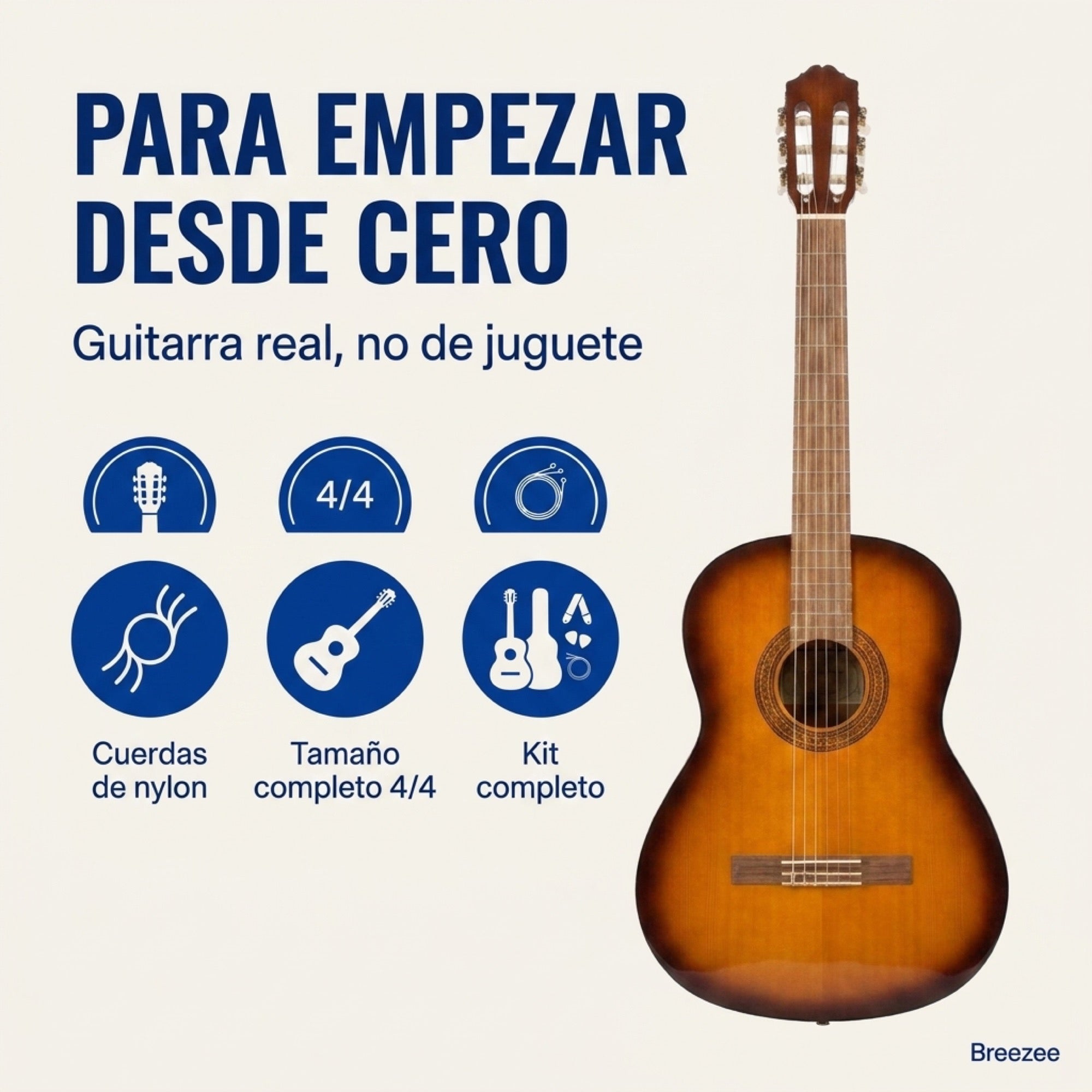 Guitarra clasica para principiantes con accesorios