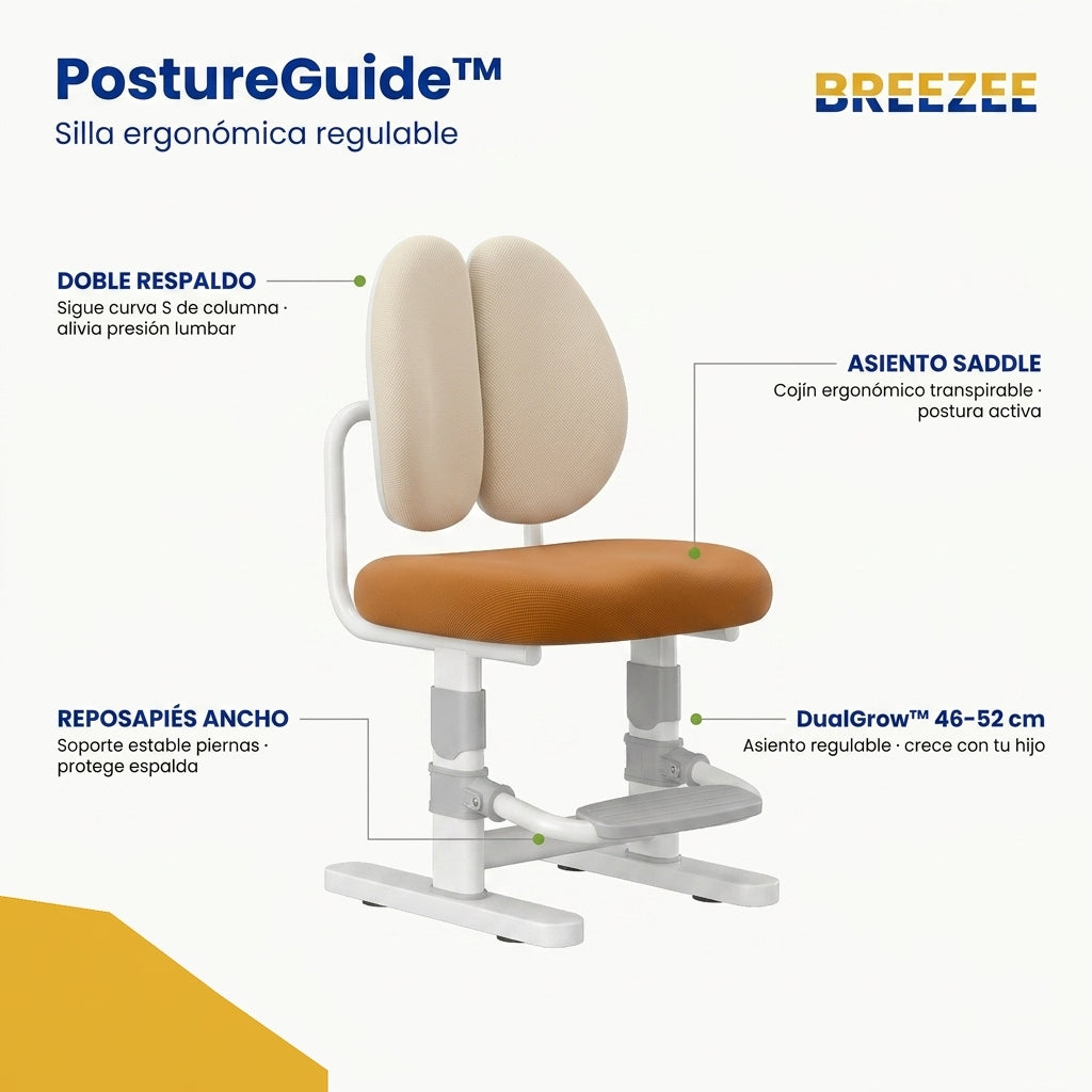 Silla ergonómica doble respaldo PostureGuide