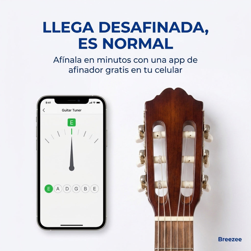 Afinar la guitarra clasica con app gratis de celular