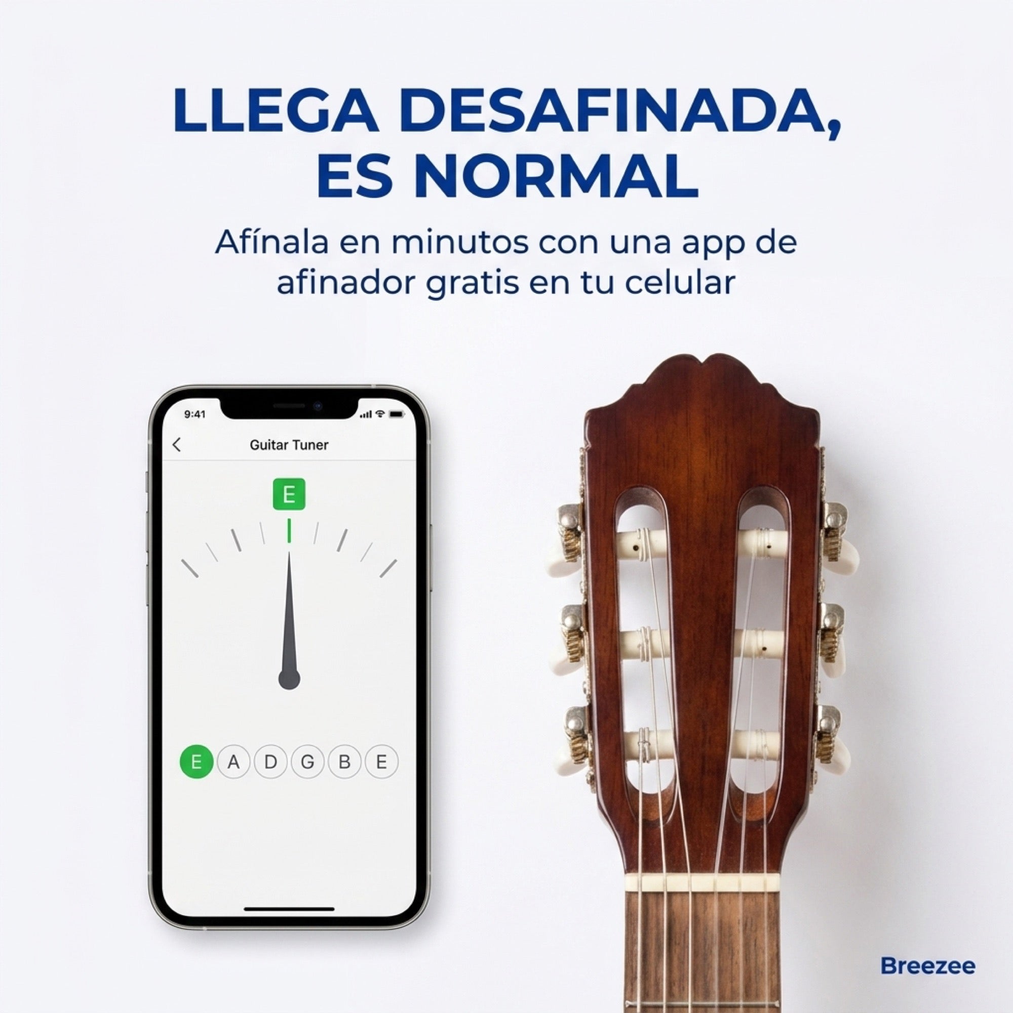 Afinar la guitarra clasica con app gratis de celular