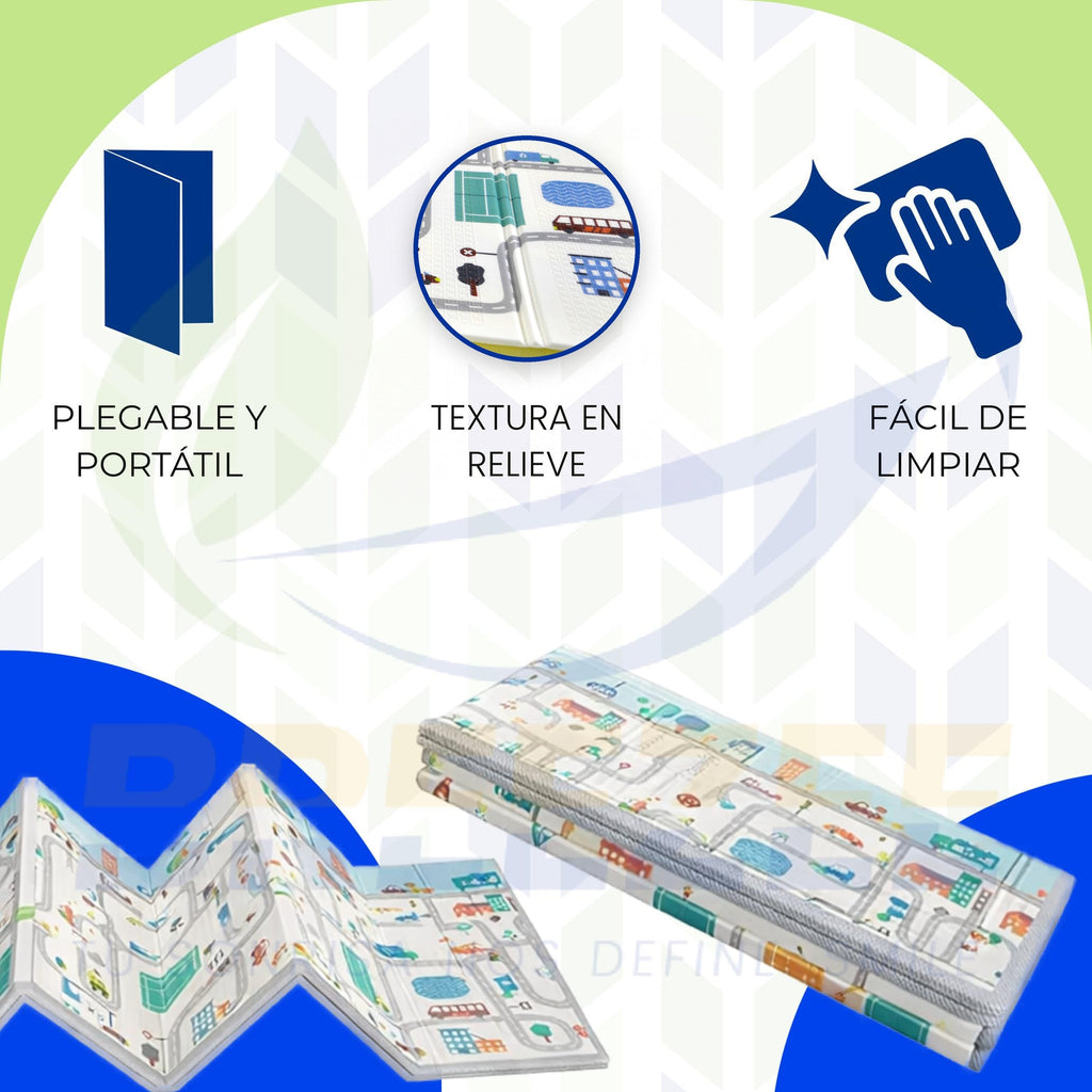 Íconos del tapete BREEZEE: plegable, textura en relieve y fácil de limpiar