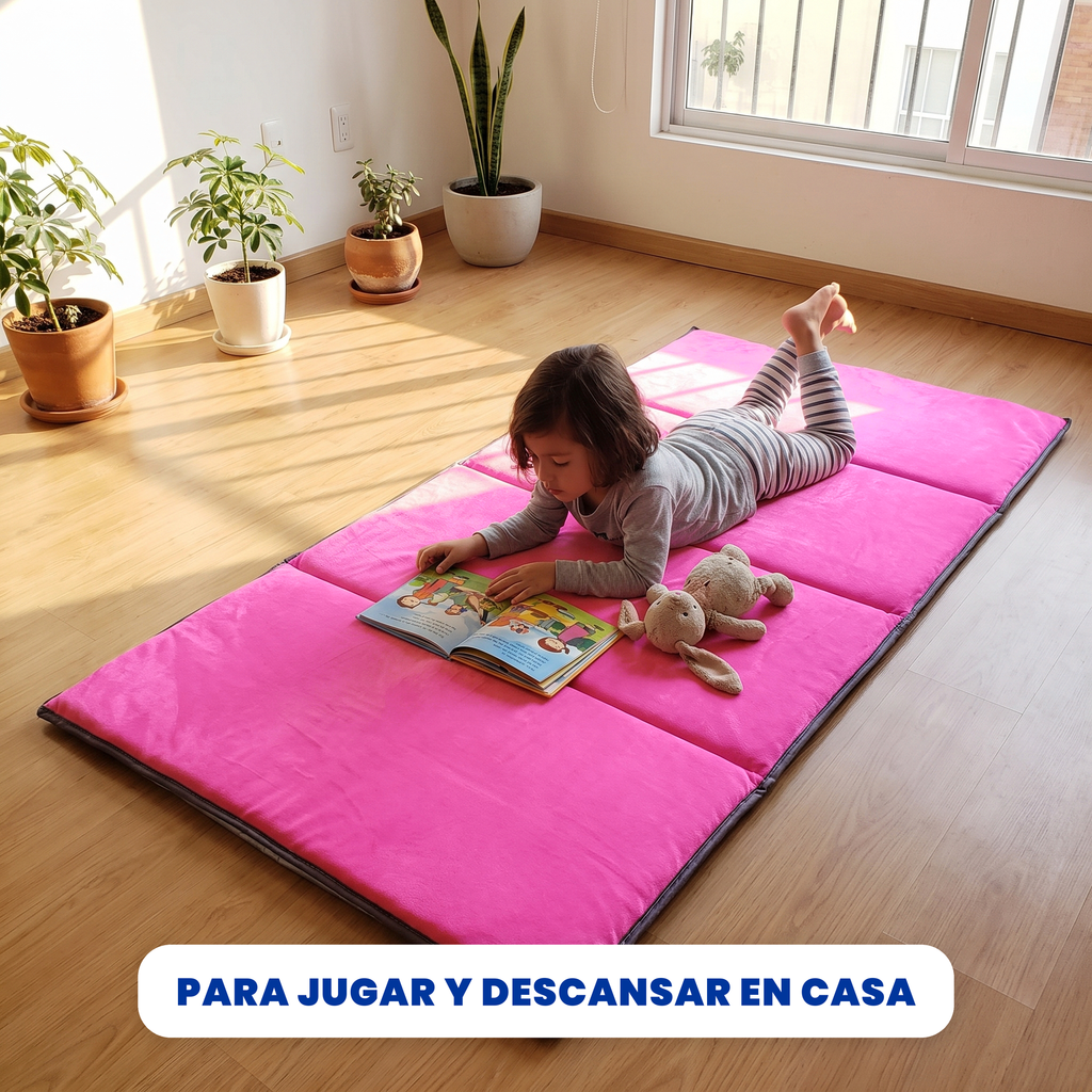 Tapete para siesta de felpa suave 2 cm rosa, niño en casa
