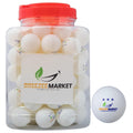 Bote con 60 pelotas de ping pong blancas BREEZEE con tapa y asa