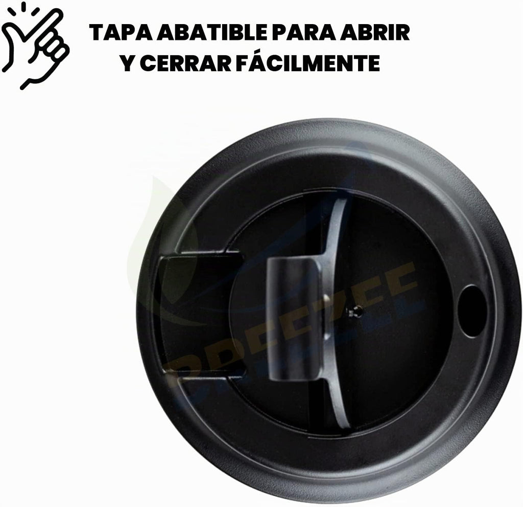Tapa abatible hermética del termo BREEZEE vista desde arriba