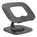 Soporte giratorio BREEZEE para laptop y tablet, aluminio negro, vista frontal